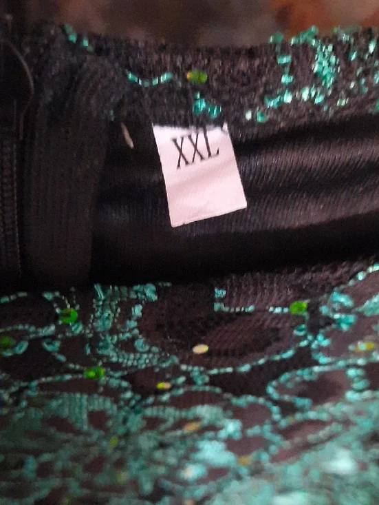 Green Floral Velvet Sheath Dress - Women Size XXL - Picture 11 of 13